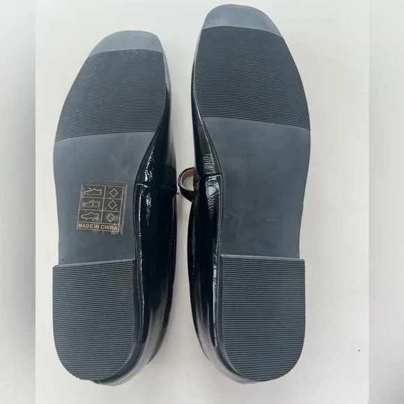 Black Patent Leather Mary Jane Flats Shoes BRAND NEW size 9 - Picture 6 of 9